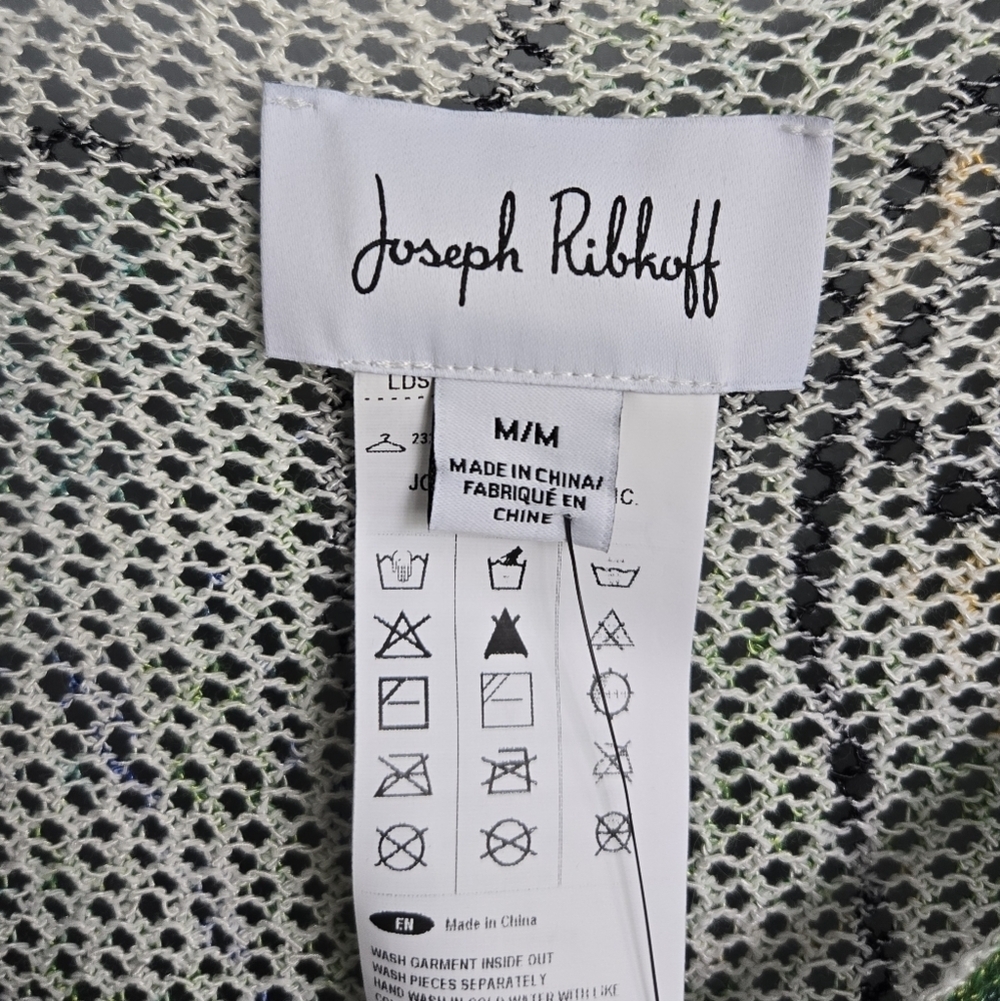 Joseph Ribkoff Pink and Green Artistic Tunic 3/4 Sleeve, Medium - Picture 7 of 8